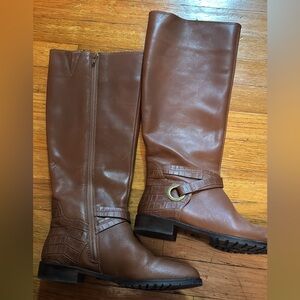 Brown Knee-High Leather Boots